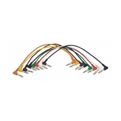 OnStage PC18-17TRS-R - комплект кабелей джек стерео угл. <->джек стерео угловой, 43,18см,(8 цветов)