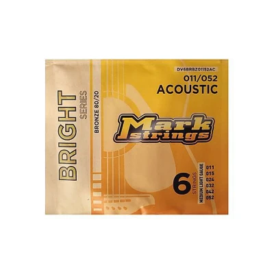 Струны для акустической гитары Markbass Bright Series DV6BRBZ01152AC, 11-52, бронза 80/20