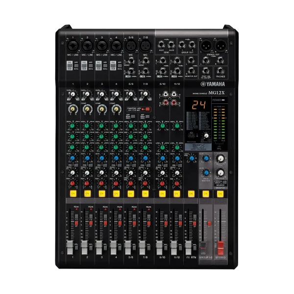 Микшерный пульт Yamaha MG12X, 12 каналов, 6 микрофонных / 4 стерео линейных, 1 AUX, 1 группа, DSP