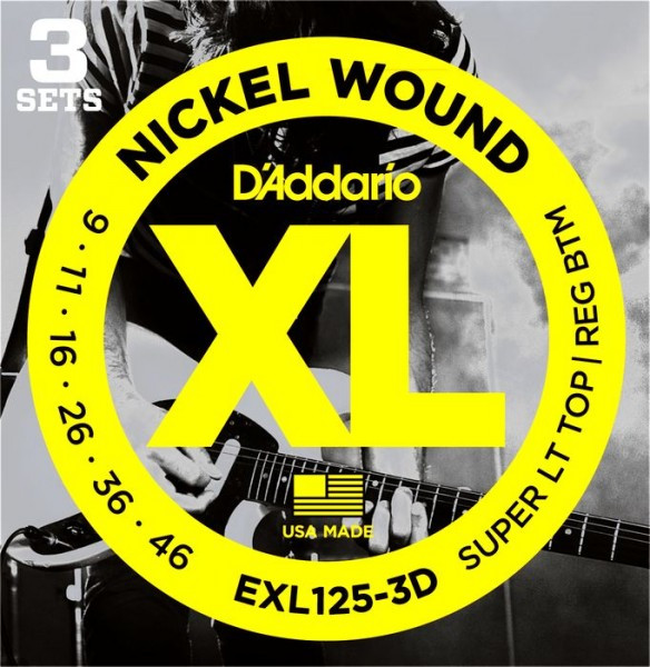 D'ADDARIO EXL125 / 3D струны для электрогитары
