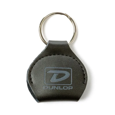 Чехол-брелок для медиаторов Dunlop 5201SI Picker's Pouch, серый логотип, кожа, черный