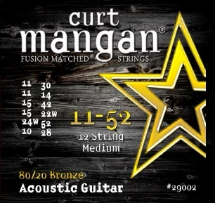 CURT MANGAN 11-52 80/20 Bronze 12-String Medium Set струны для 12-струнной акустической гитары