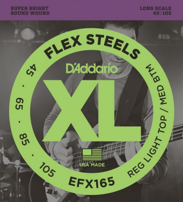 D'ADDARIO EFX165 Custom Light, 45-105, Long Scale струны для 4-струнной бас-гитары