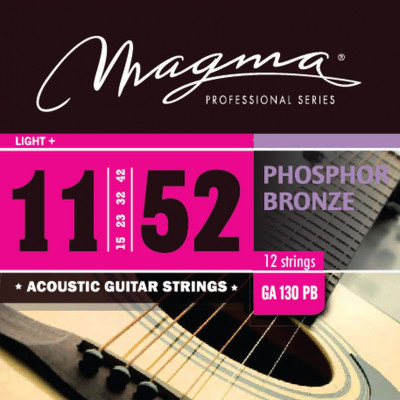 Комплект струн для 12-струнной акустической гитары 11-52 Magma Strings GA130PB12
