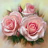 Картина по номерам 30х30 Розовое трио (20 цветов)