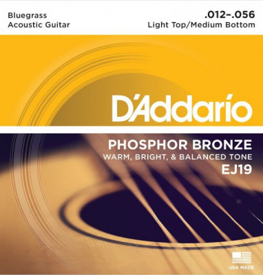 D'ADDARIO EJ19 Light Top / Medium Bottom 12-56 струны для акустической гитары
