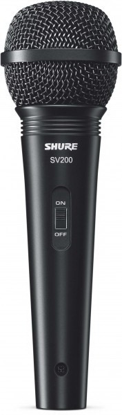 Вокальный кардиоидный динамический микрофон SHURE SV200-A с выключателем и кабелем XLR-XLR
