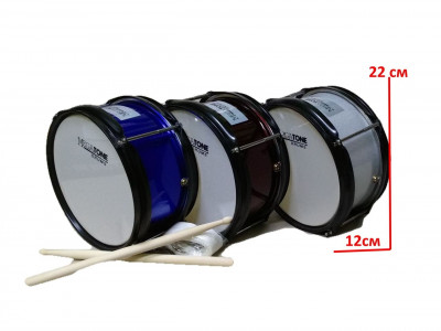 Детский барабан MEGATONE KSD-84/MRW 8" х 4" фурнитура 4 натяжных болта палочки и ремень