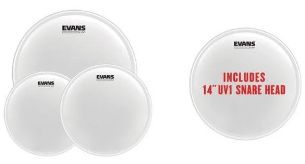 EVANS EPP-UV1-R UV1 ROCK PACK + 14" UV1 CTD набор однослойных пластиков для томов (12", 13", 16") и малого барабана (14")