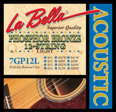 LA BELLA 7GP-12L струны для 12-струнной акустической гитары