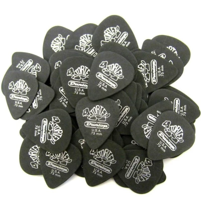 Медиаторы Dunlop 488R073 Tortex Pitch Black Standard 72Pack, толщина 0.73 мм, 72 шт.