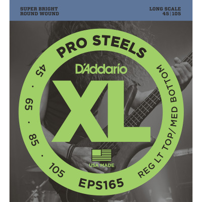 Струны для бас-гитары D'ADDARIO EPS165 ProSteels/Long, 45-105