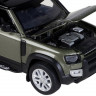 Машина "АВТОПАНОРАМА" Land Rover Defender 110, 1/32, зеленый, свет, звук, в/к 17,5*13,5*9 см