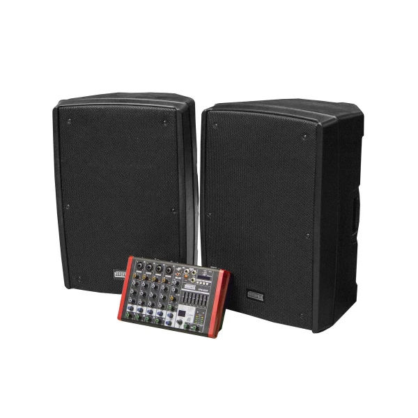 Мобильный звуковой комплект Nordfolk MS15 MKII, 1200 Вт, 2 х АС, активный микшер, MP3, Bluetooth