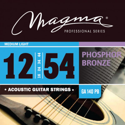Комплект струн для акустической гитары 12-54 Magma Strings GA140PB
