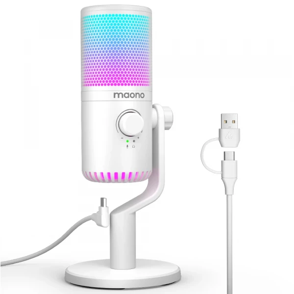 USB-микрофон Maono DM30RGB (white) кардиоидный