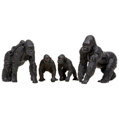 Набор фигурок животных MASAI MARA MM201-003 серии "Мир диких животных": Семья горилл, 4 пр.