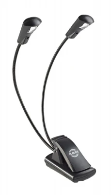 Подсветка для пюпитра K&M 12243-000-55, 2 LED лампы, чёрная, работает от 3 AAA батареек