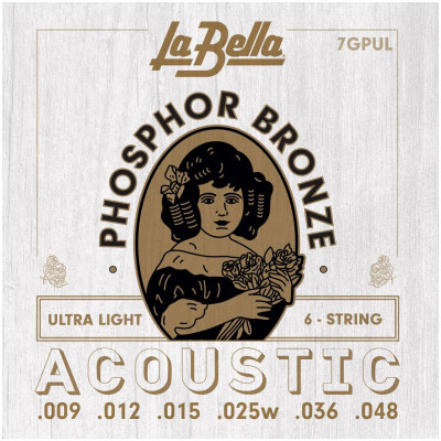 Струны для акустической гитары LA BELLA 7 GPUL , Ultra Light