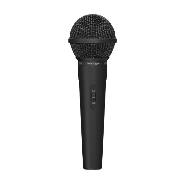 Микрофон вокальный BEHRINGER BC110 - динамический с кнопкой, 80 Гц - 16 кГц, 600 Ом импеданс черного цвета