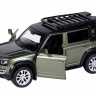 Машина "АВТОПАНОРАМА" Land Rover Defender 110, 1/43, оливковый, инерция, в/к 17,5*12,5*6,5 см