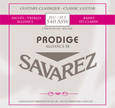 Струны для классических гитар 3/4 SAVAREZ 540 ASW ALLIANCE HT CLASSIC Prodige (25,2-28-26-29,9-35,8-44,1)