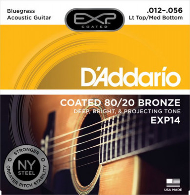 D'ADDARIO EXP14 Light Top/Medium Bottom/Bluegrass 12-56 струны для акустической гитары