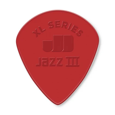 Медиаторы с острым кончиком, толщиной 1.38 мм, красные, 6 шт. Dunlop 47PXLN Nylon Jazz III XL 6Pack