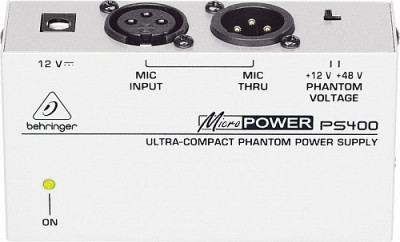 BEHRINGER PS400 MICROPOWER - Внешний блок фантомного питания с переключаемым рабочим напряжением (+48 В или +12 В)