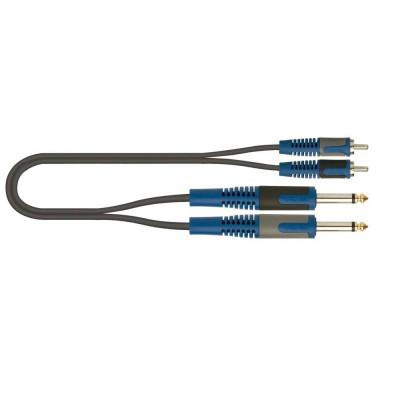 QUIK LOK RKSA130-5 компонентный кабель, пластиковые разъёмы 2х mono Jack male, 2x RCA male, 5 м