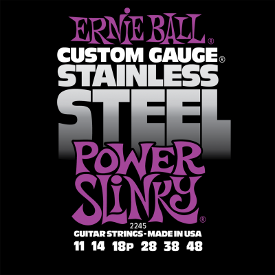 Ernie Ball 2245 Stainless Steel Power Slinky (11-14-18p-28-38-48) для электрогитары