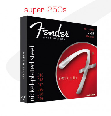 FENDER STRINGS NEW SUPER 250R NPS BALL END 10-46, струны для электрогитары, стальные с никелевым покрытием