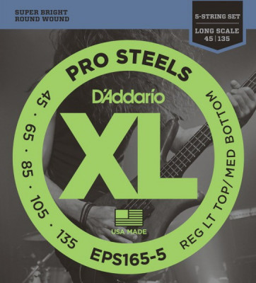 D'ADDARIO EPS165-5 Regular Light Top / Medium Bottom 45-135-струны для 5-струнной бас-гитары