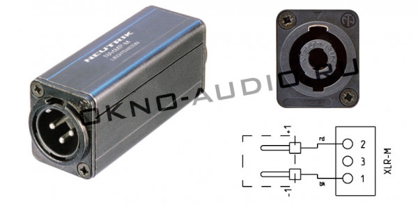 Адаптер переходник Neutrik NA4MP-M 4 Speakon - 3 XLR
