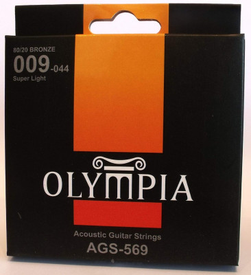 Комплект струн для акустической гитары Olympia AGS569, 9-44