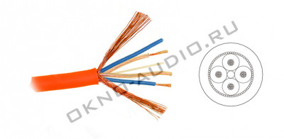 Mogami 2534-03 микрофонный кабель QUAD 6,0 мм, оранжевый