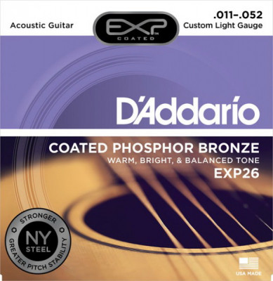 D'ADDARIO EXP26 Custom Light 11-52 струны для акустической гитары