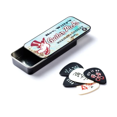 Сувенирный набор медиаторов в пенале Dunlop RWT03H Billy Gibbons Pick Tin, толстые, 6 шт.