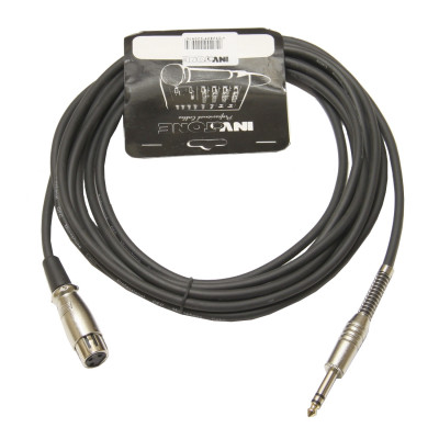 Invotone ACM1010FS/BK - Микрофонный кабель, 6,3 джек стерео <-> XLR3F (мама), длина 10 м (черный)