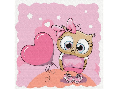 Набор юного художника 20х20 Совушка с воздушным шаром (12 цветов)