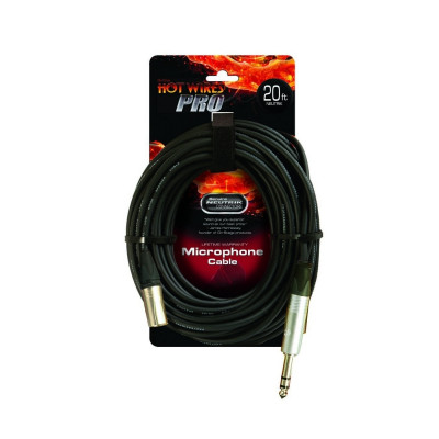 OnStage MC-20NNA - инструменталльный кабель, 6,3 джек стерео <-> XLR M (папа), (Neutrik), 6.1м
