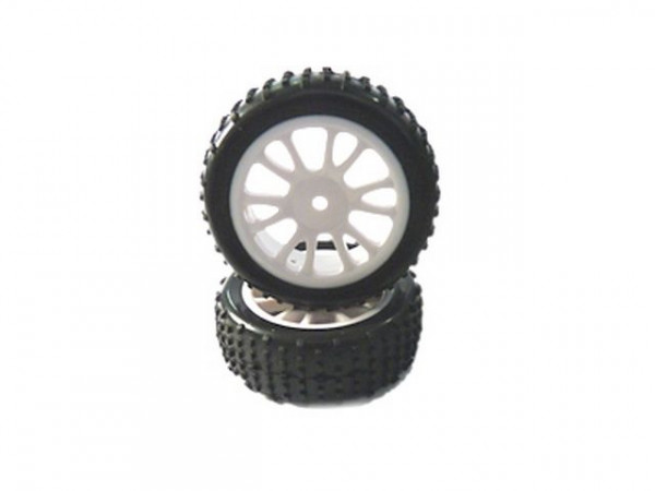 Комплект задних колес в сборе, белые, для багги Himoto масштаба 1/16, 2шт.