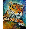 Картина по номерам на дереве 40х50 Афремов. Леопард (27 красок)