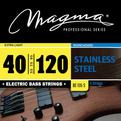 Комплект струн для 5-струнной бас-гитары Low B 40-120 Magma Strings BE135S