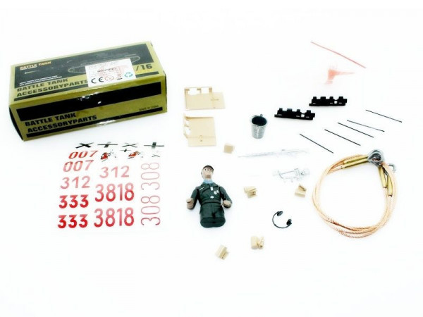 Набор наклеек и аксессуаров для танка Tiger 1 (поздняя версия, металлическое шасси), неокрашен