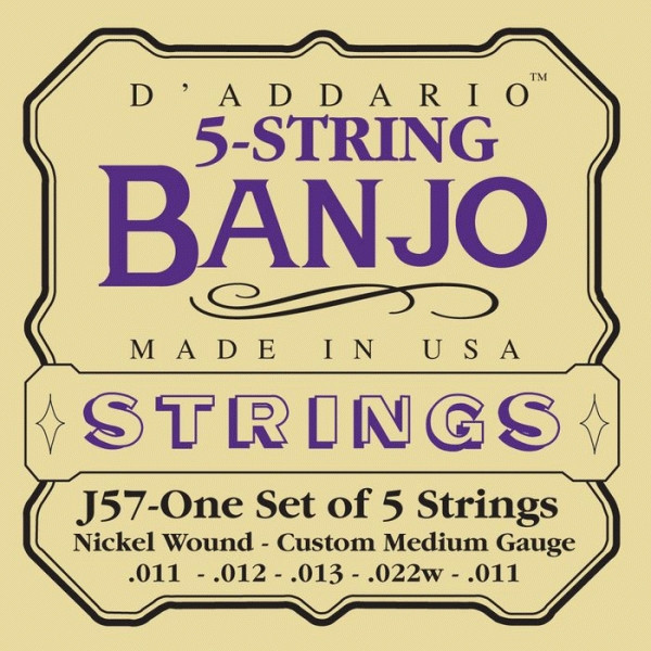 Струны для банжо D'ADDARIO EJ57 11-22