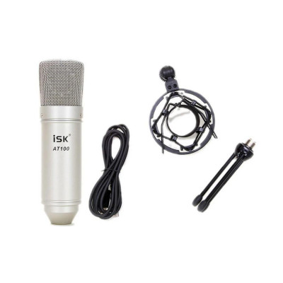 Конденсаторный USB-микрофон ISK AT-100 USB с широкой мембраной, цвет никель