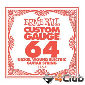 Ernie Ball 1164 калибр.064 одиночная для электрогитары/акустической гитары
