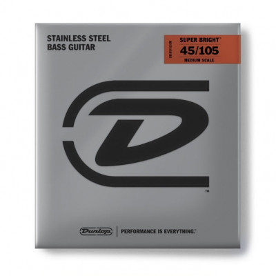DUNLOP  DBSBS45105M Super Bright Stainless Steel Medium Scale Струны для бас-гитары