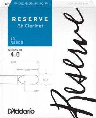 Трости для кларнета Bb Rico DCR1040, Reserve , №4, 10 шт